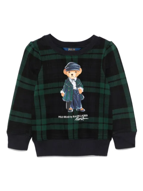 POLO RALPH LAUREN KIDS Polo Bear plaid sweatshirt