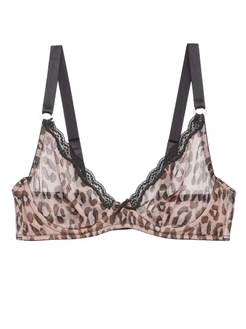 Fleur Du Mal leopard-print tulle bra