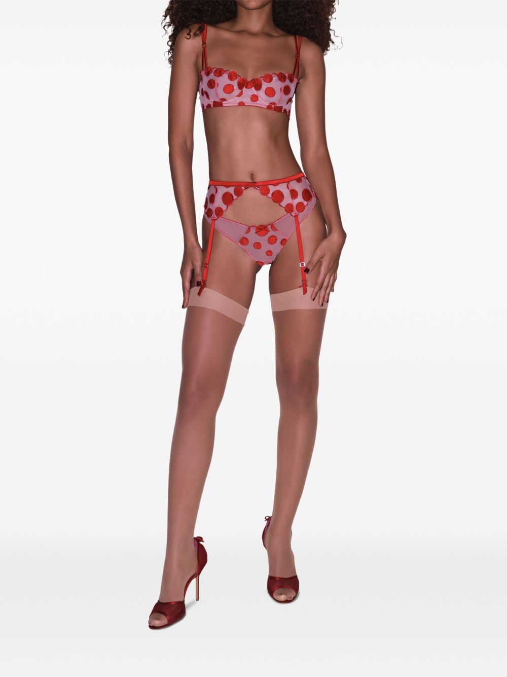 Fleur Du Mal Slip met stippen - Rood