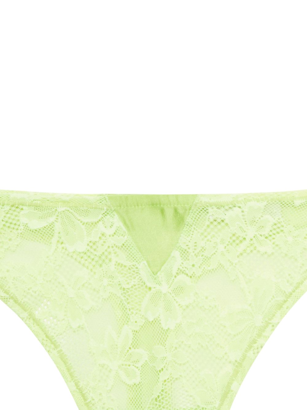 Fleur Du Mal Le Stretch lace thong - Green