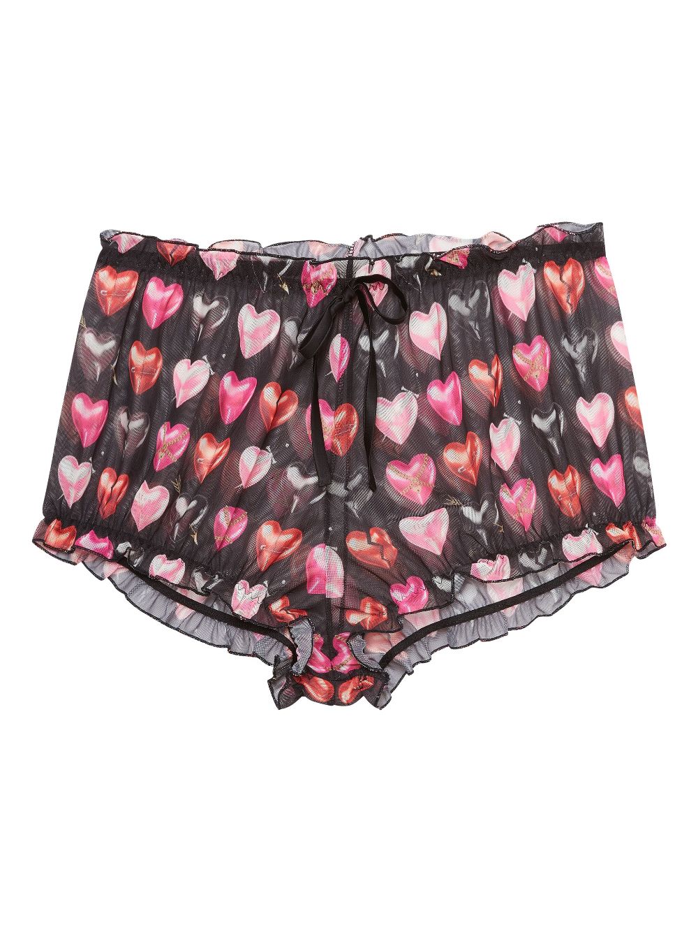 Fleur Du Mal Boxershorts met ruches en mesh Zwart