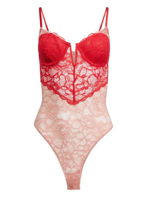 Fleur Du Mal bouquet lace heart bodysuit 