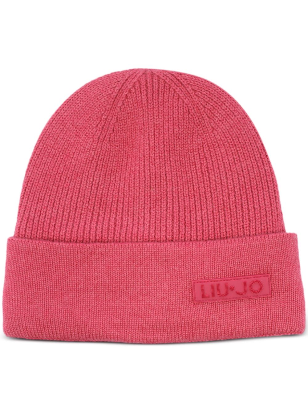 LIU JO logo-patch beanie - Pink