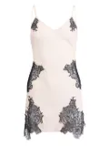 Fleur Du Mal lace-panel slip dress - White