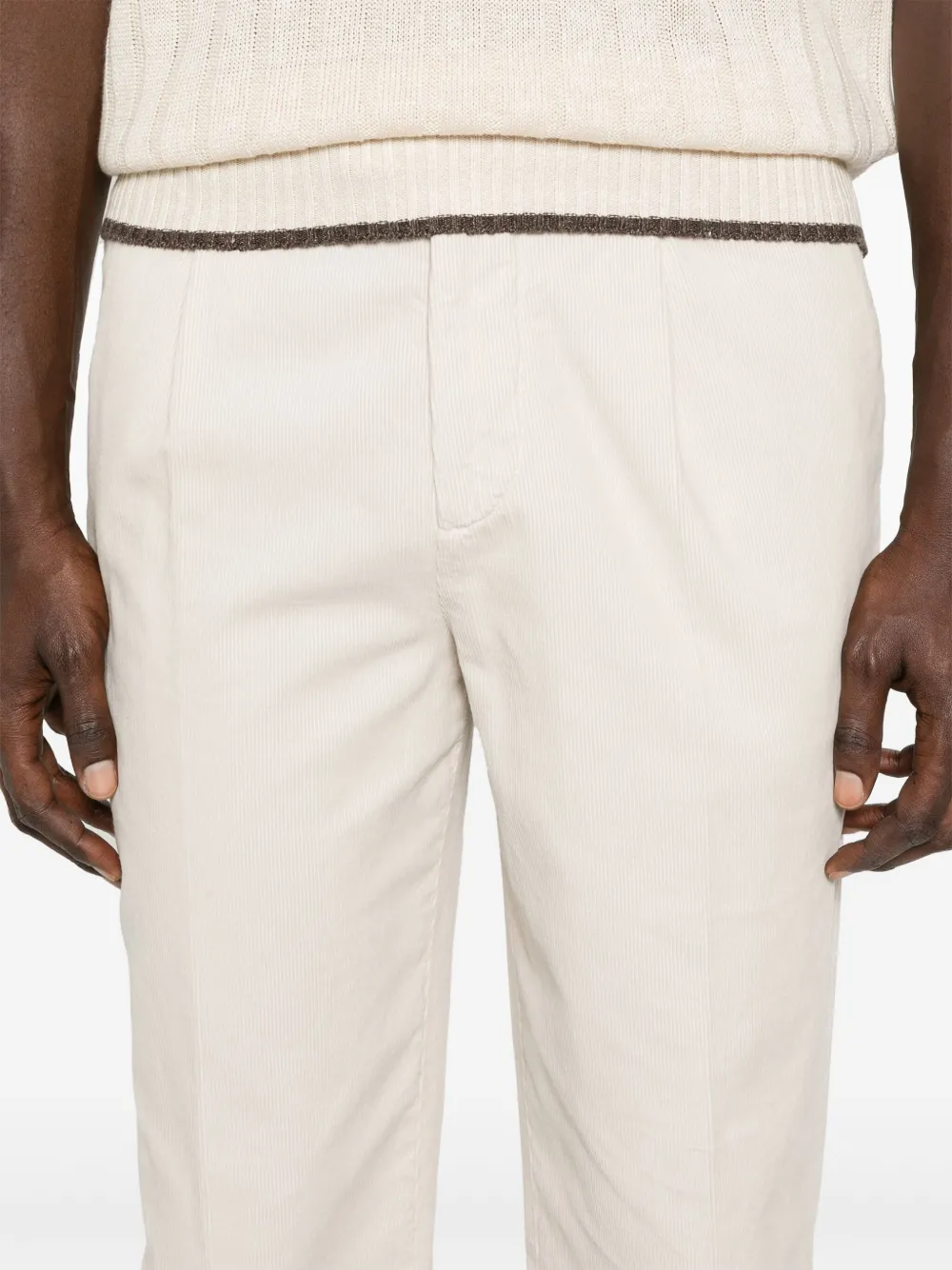 Brunello Cucinelli Ribfluwelen broek Wit