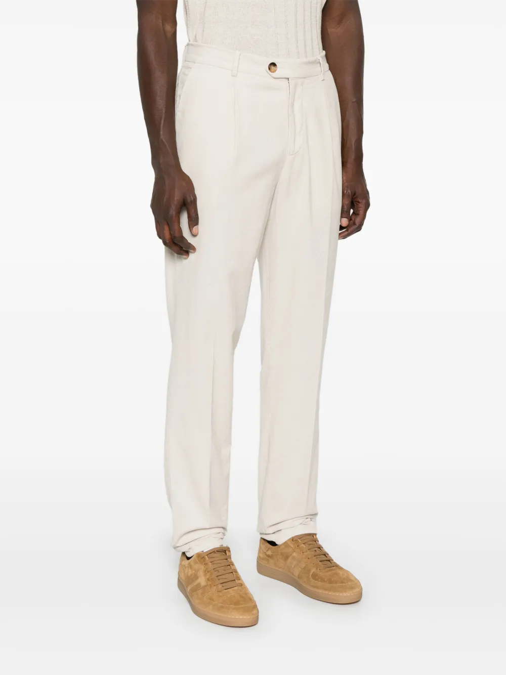 Brunello Cucinelli Ribfluwelen broek Wit