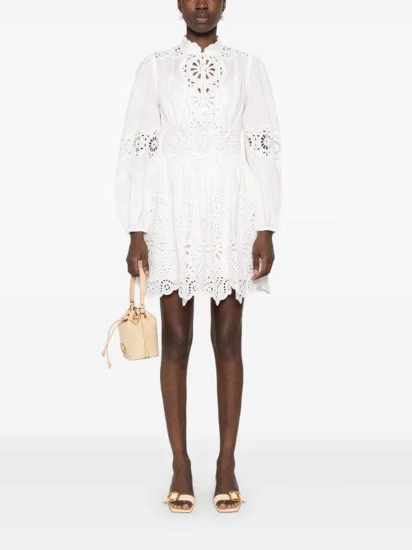 ワンピース ZIMMERMANN ACACIA DRESS ZIMMERMANN Acacia Mini Dress | White | FARFETCH