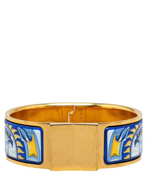 Hermes 2010-2023 Wide Enamel Locquet Hinge costume bracelet Women