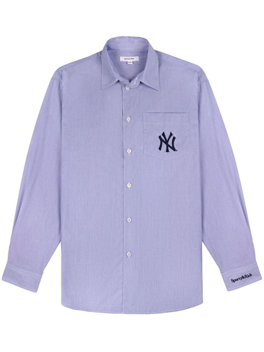 Sporty & Rich x '47 & The New York Yankees striped shirt Blauw