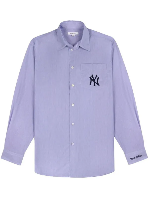 Sporty Rich x 47 The New York Yankees Striped Shirt Blue FARFETCH PH