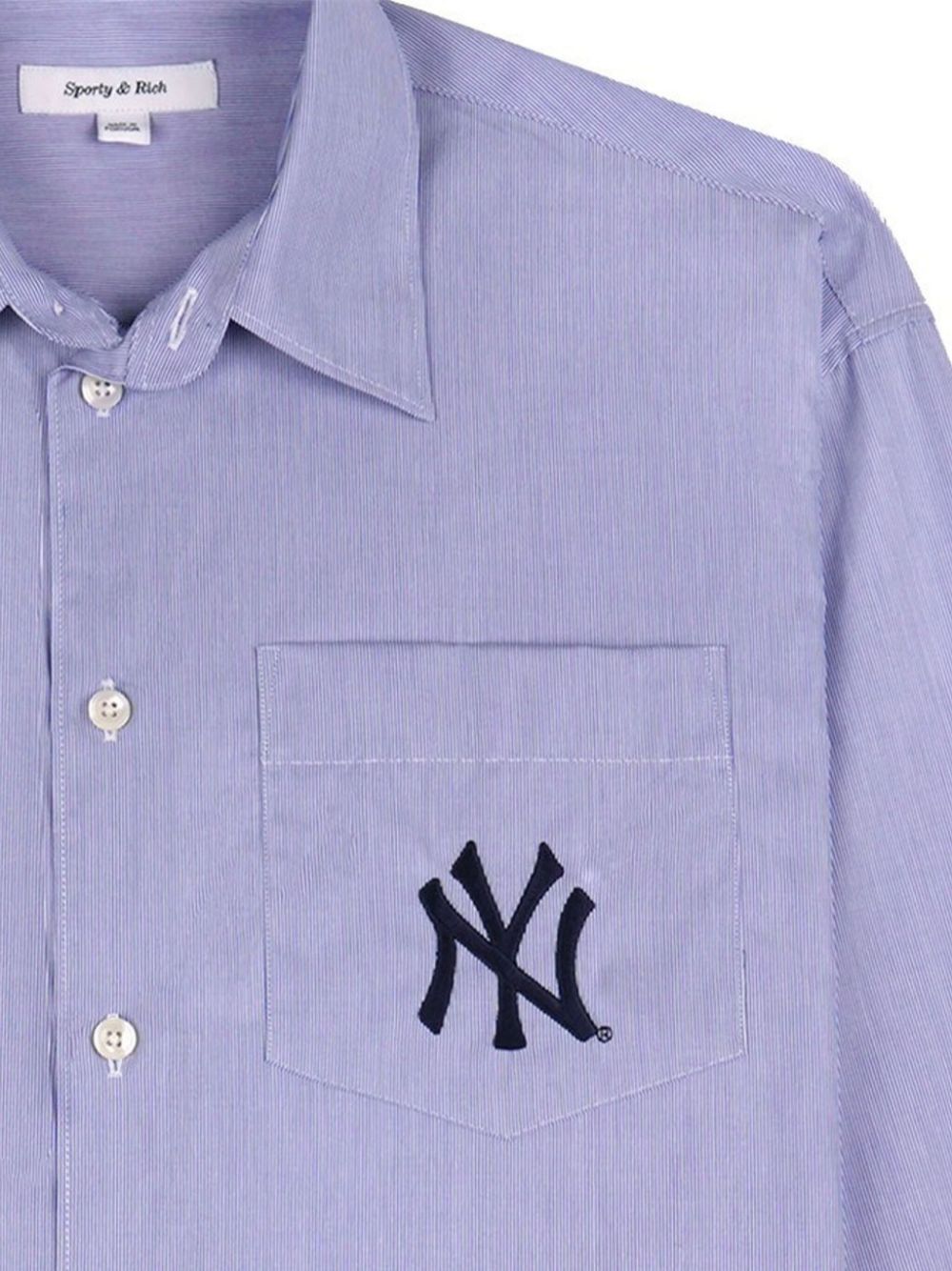 Sporty & Rich x '47 & The New York Yankees striped shirt - Blauw