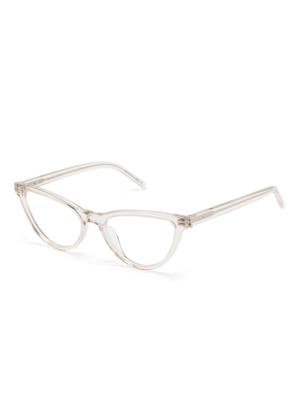 Shop Saint Laurent Cat-eye Glasses In Weiss