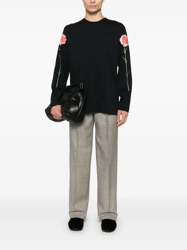 大人エレガント【Simone Rocha】グラフィックTシャツ SALE]SIMONE ROCHA カーネーションプリントT-SHIRT / BLACK
