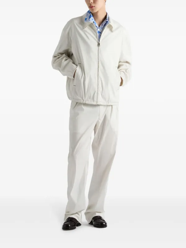 【関税&送料込み】Prada Cotton Bomber Jacket Prada Cotton Bomber Jacket | White | FARFETCH NO