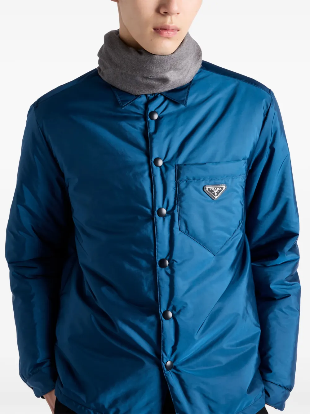 Prada Overhemd met triangel-logo Blauw