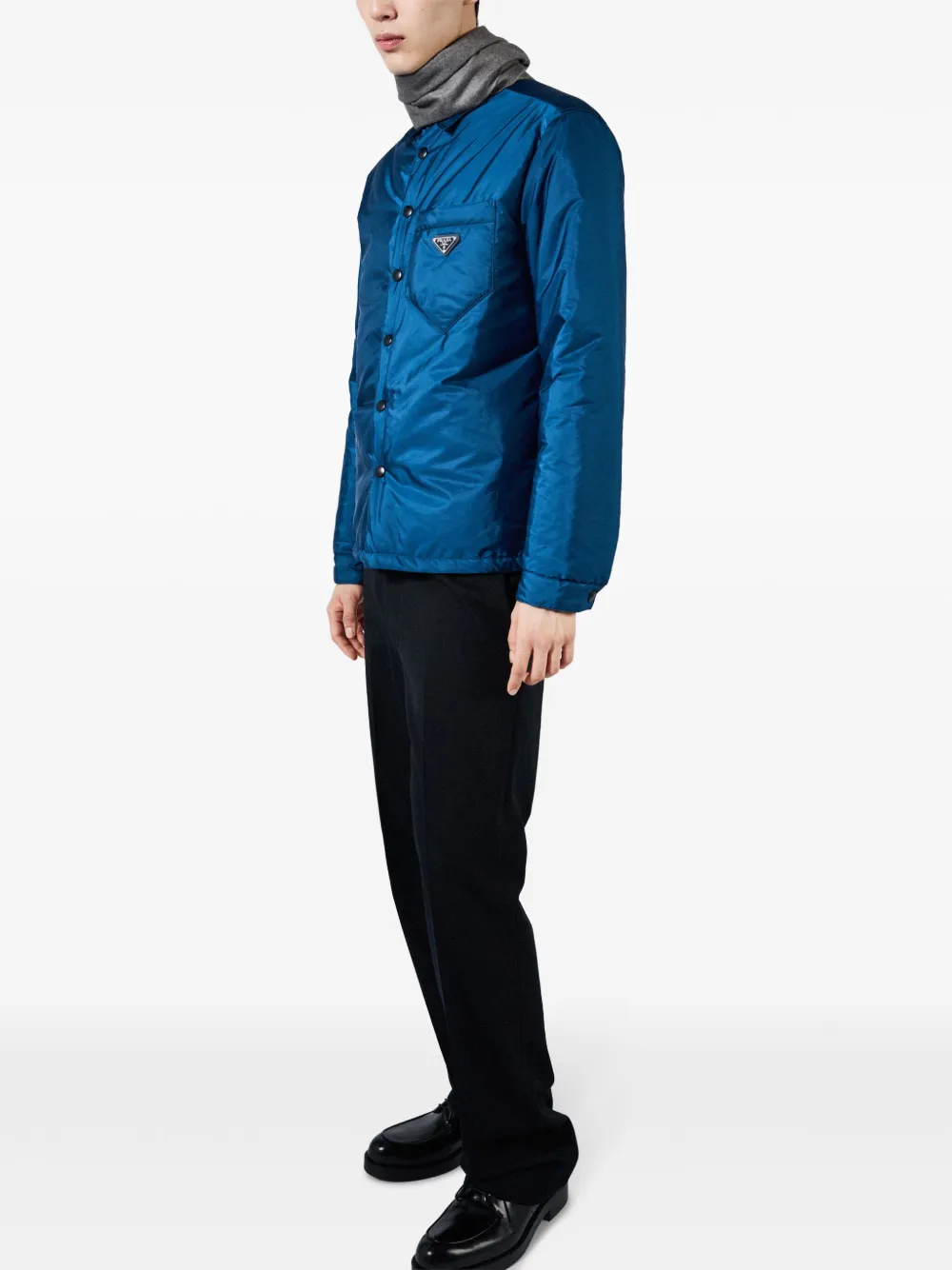 Prada Overhemd met triangel-logo Blauw