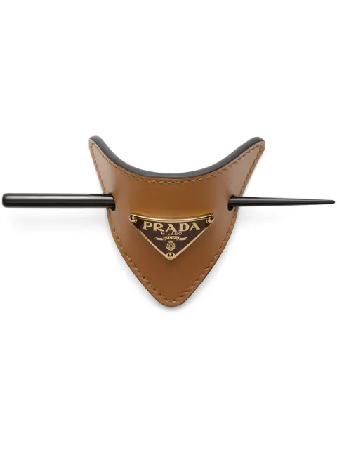 Prada leather hair clip