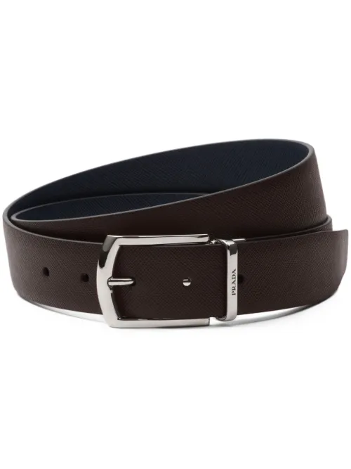 Ceinture en cuir à design réversible - Prada - Modalova