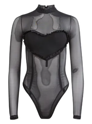 Fleur Du Mal Poplin button-down Bodysuit | White | FARFETCH RO