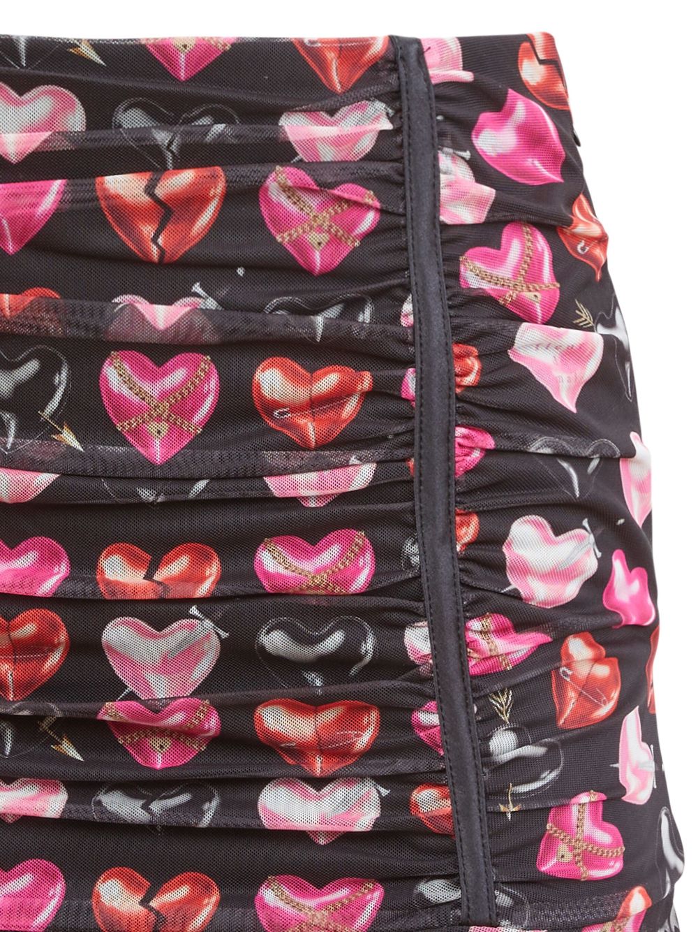 Fleur Du Mal heart-print mini skirt - Zwart