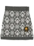 Marine Serre Moon Argyle knit mini skirt - Grey