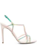 René Caovilla 100mm Peach-burano sandals - Pink