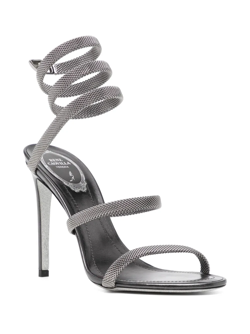 René Caovilla round toe sandals Silver