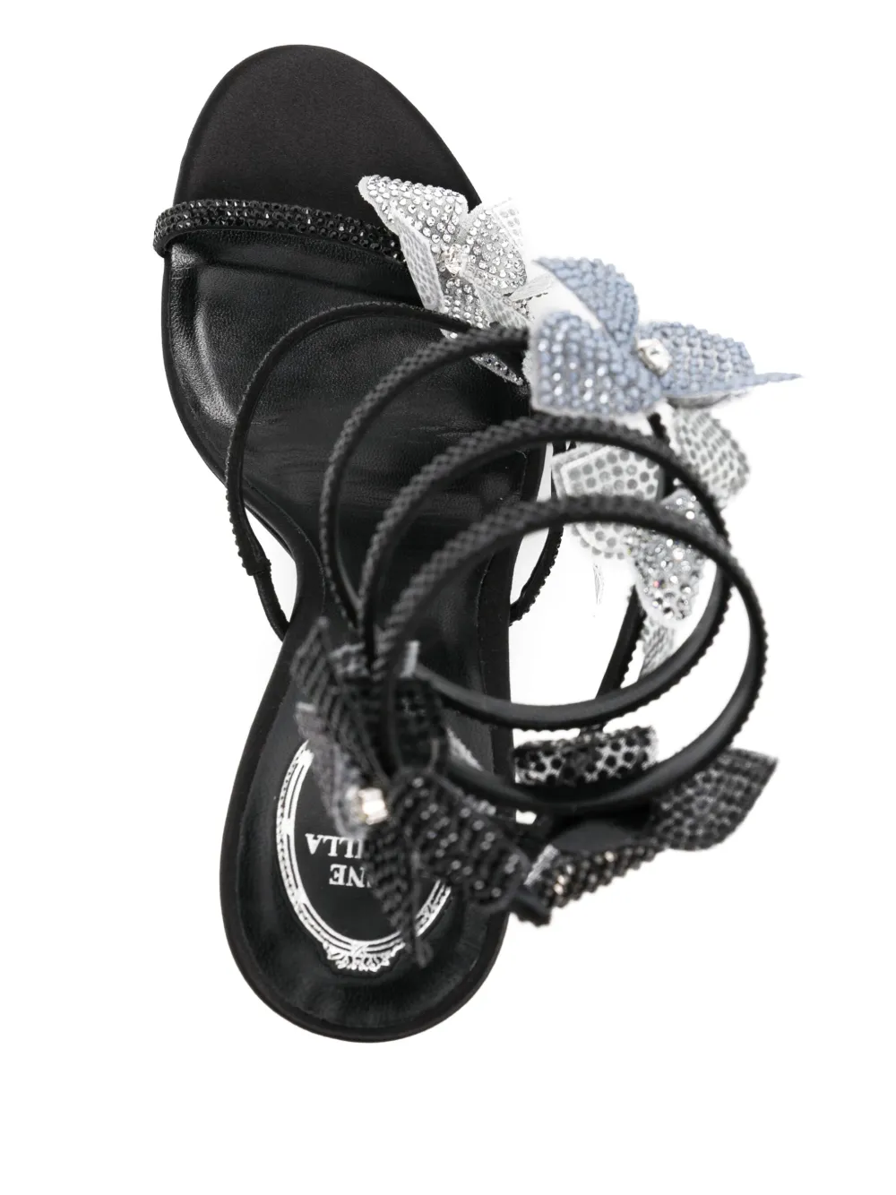 René Caovilla crystal embellishment sandals Black