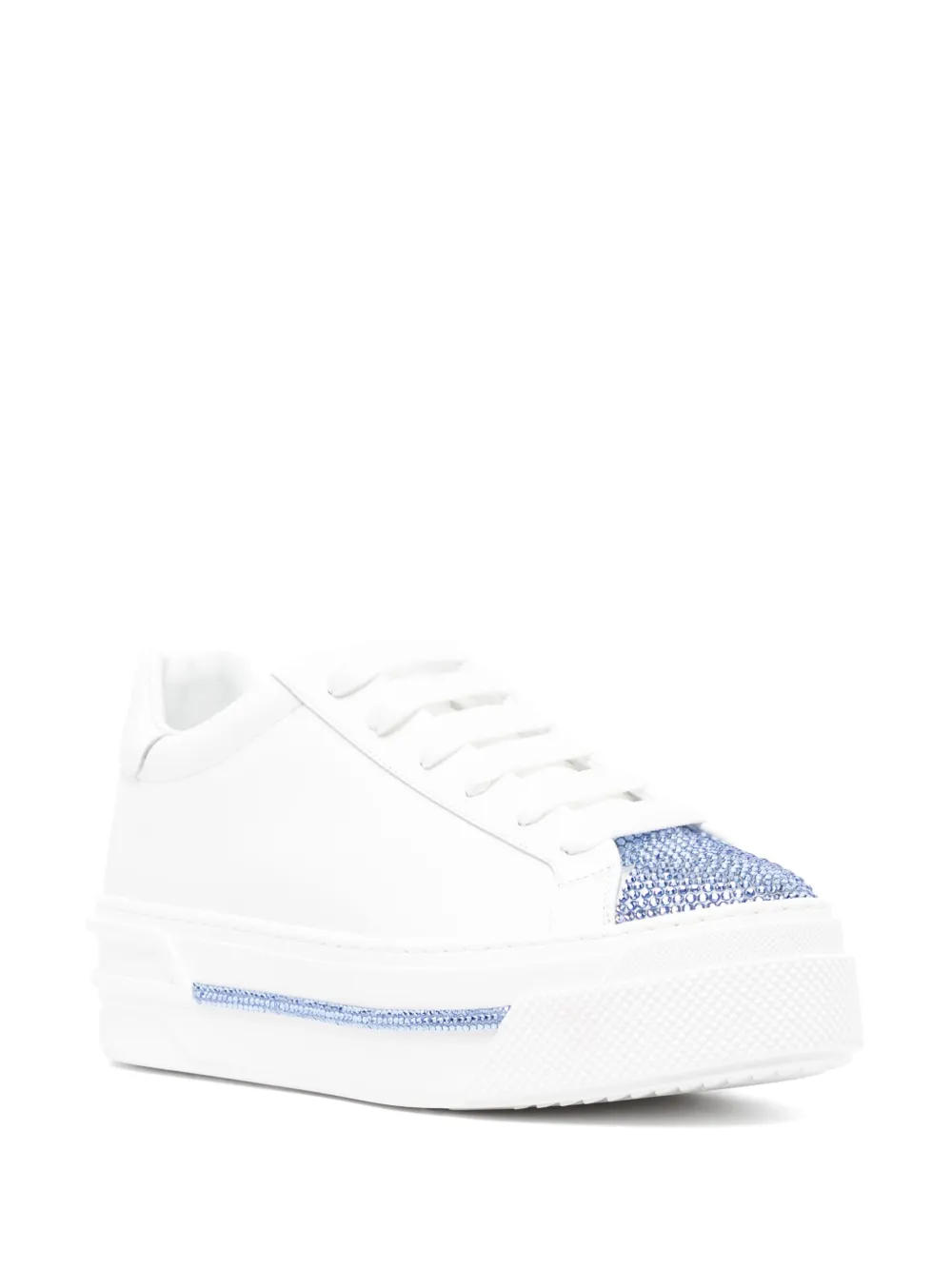 René Caovilla crystal-embellished sneakers White