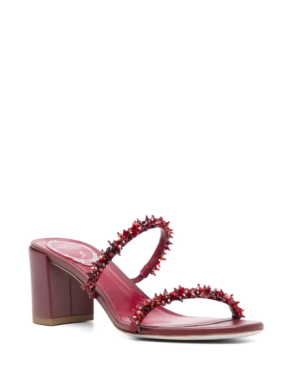 René Caovilla bead embellishment sandals Red