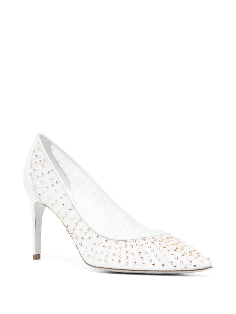 René Caovilla pointed toe pumps White