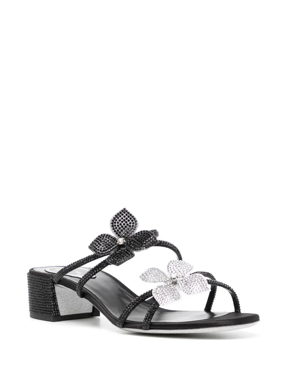 René Caovilla crystal embellishment sandals Black