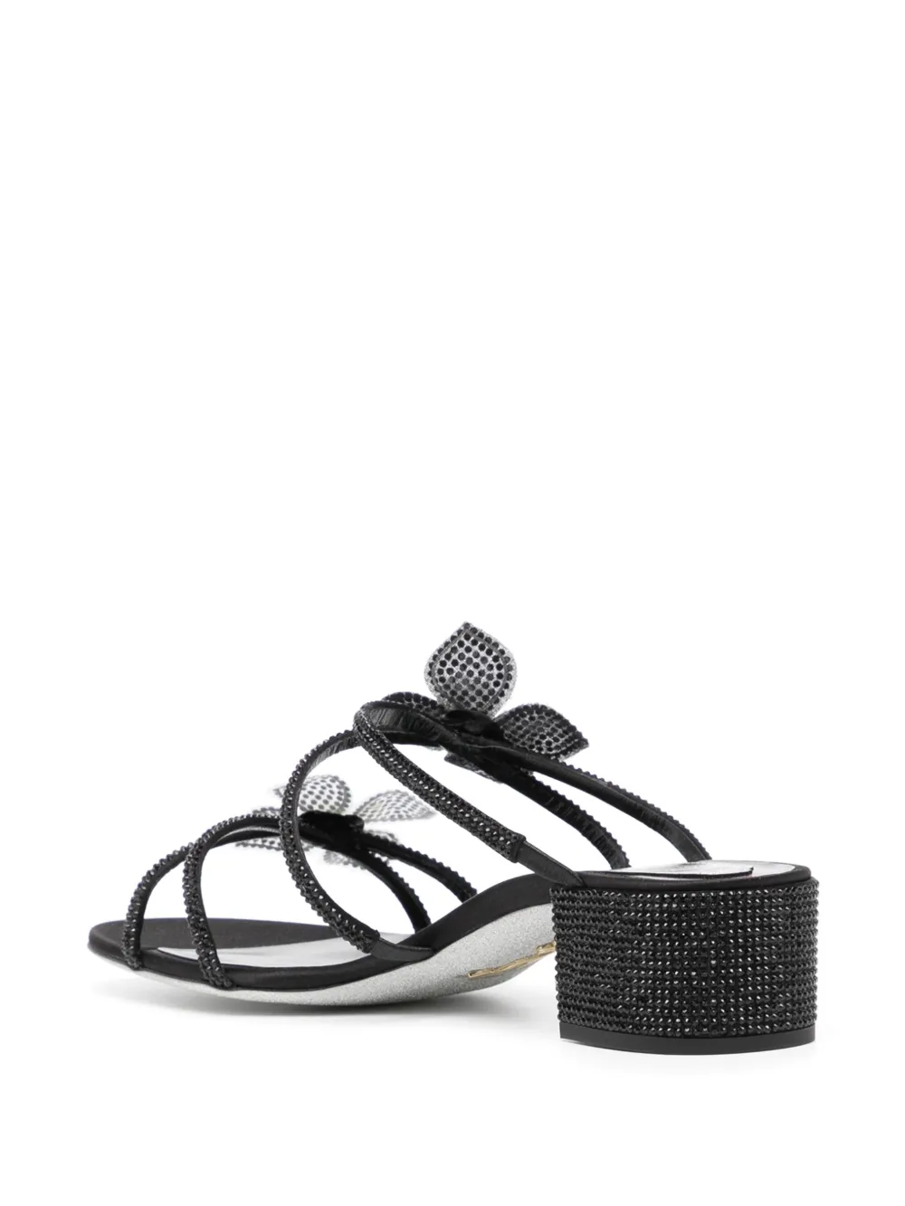 René Caovilla crystal embellishment sandals Black