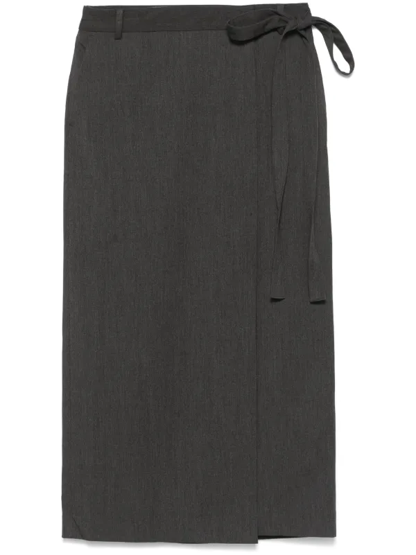 DUNST Wrap Midi Skirt Grey FARFETCH IE