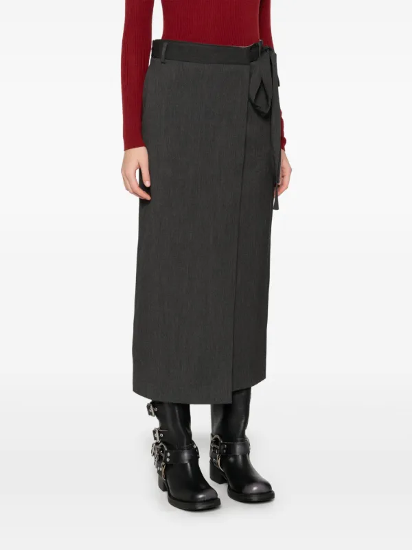 Wrap midi skirt grey hot sale