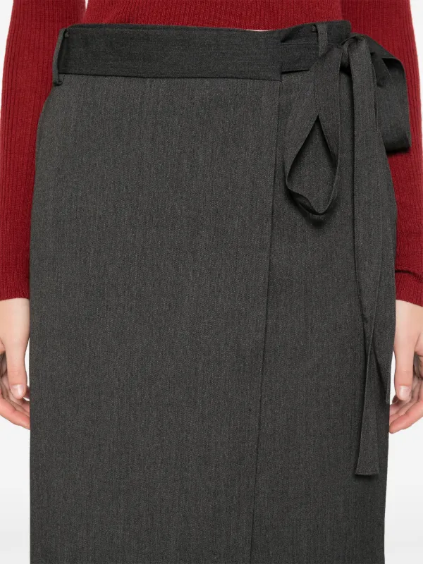 Wrap midi skirt grey online