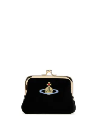 ★Vivienne Westwood★ W's ORB Logo Black Half Wallet 大人気 Vivienne Westwood Orb-logo Croc-embossed Leather Wallet in