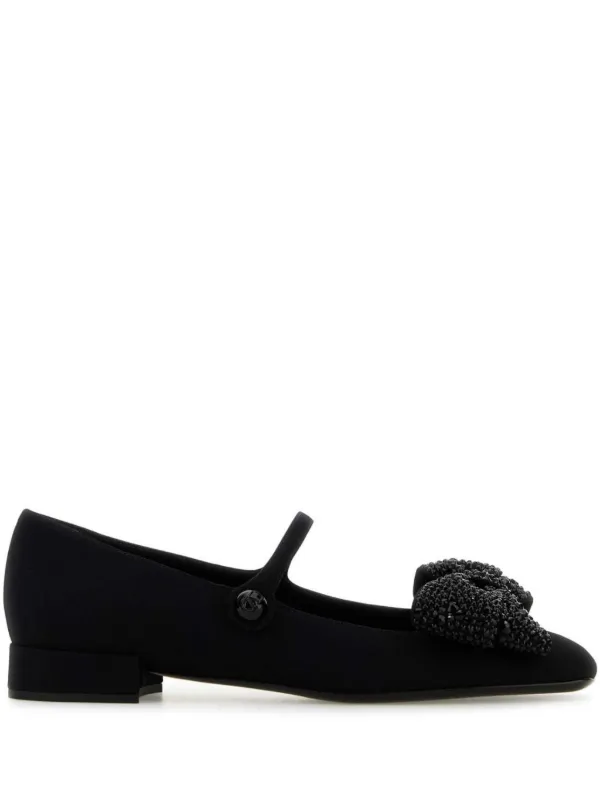 Valentino ブラック ロッカーメリージェーンフラットシューズ　38 Valentino Garavani Bowjane フラットシューズ | ブラック | FARFETCH JP