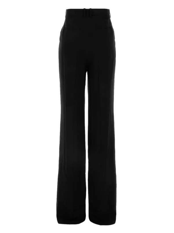 Saint Laurent Silk Crepe Trousers | Black | FARFETCH ID