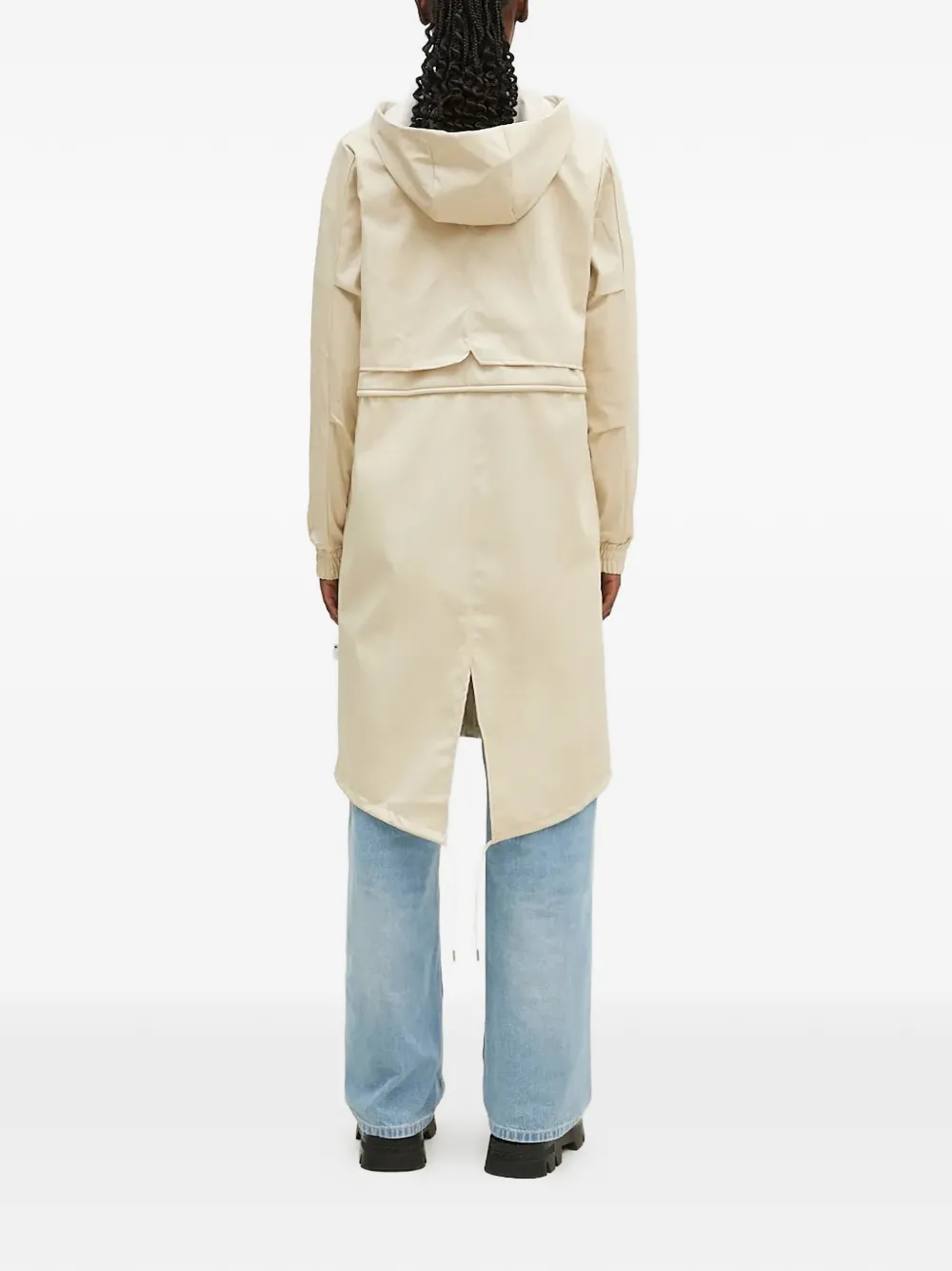  Rains String Drawstring Hooded Parka - Neutrals 