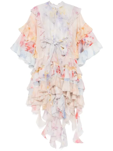 ZIMMERMANN vestido corto Crush Spliced Ruffle