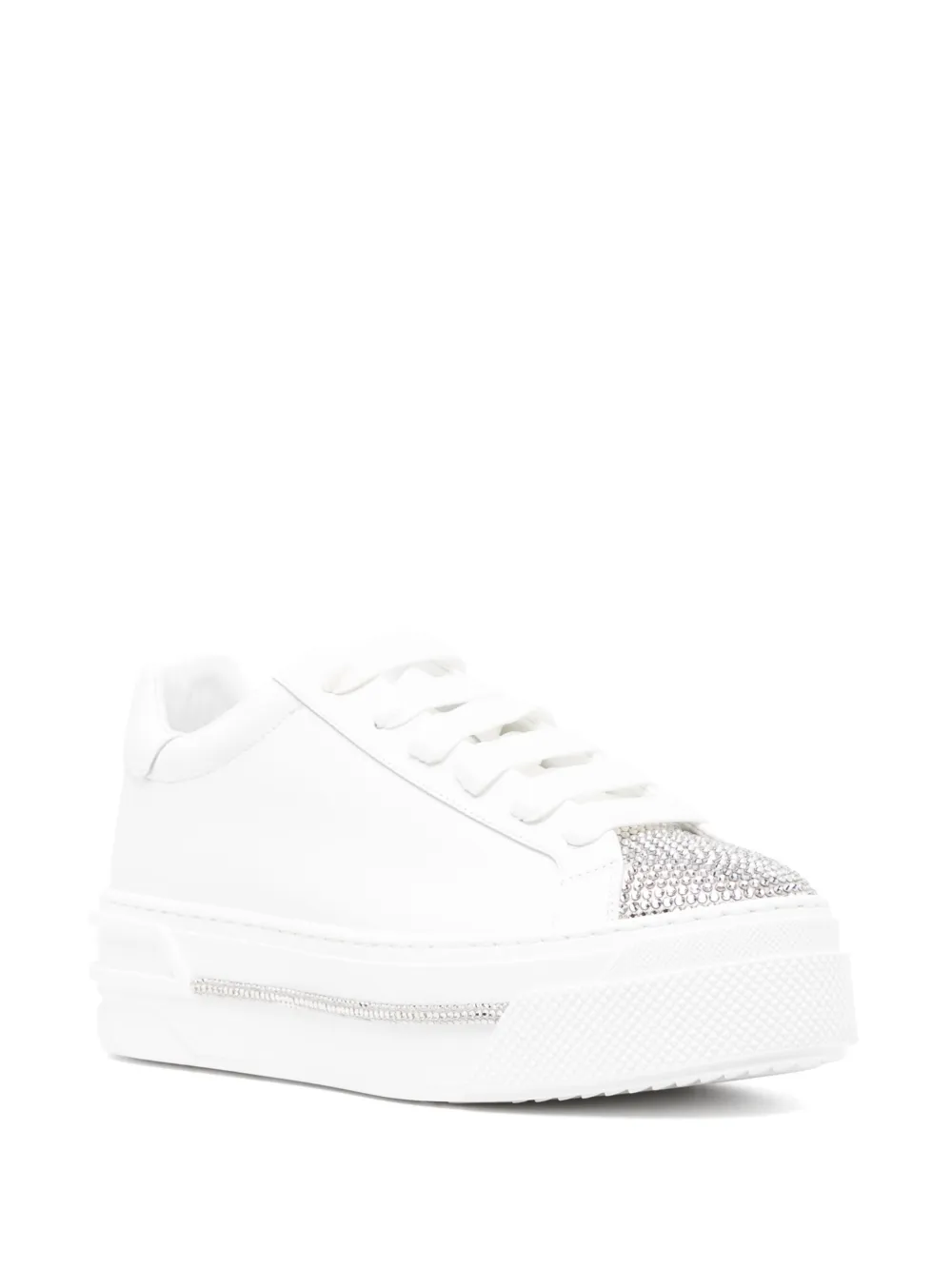 René Caovilla lace-up fastening trainers White