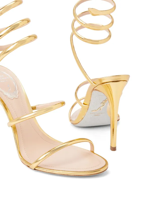 René Caovilla Cleo Sandals Gold FARFETCH TH