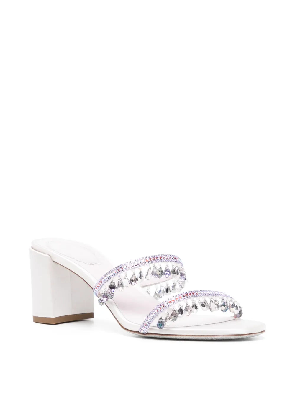 René Caovilla crystal embellishment sandals Purple