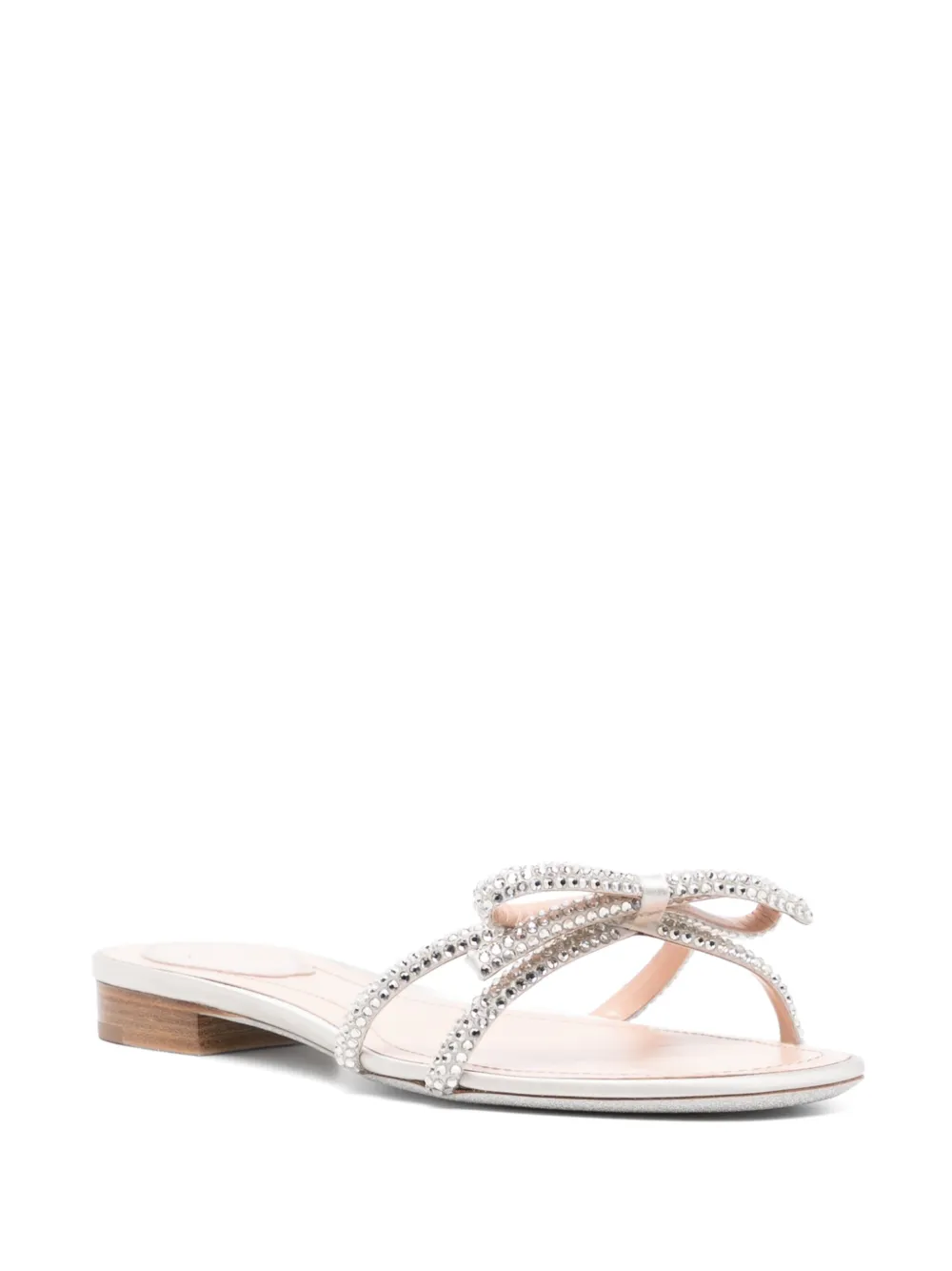 René Caovilla crystal embellishment sandals Grey