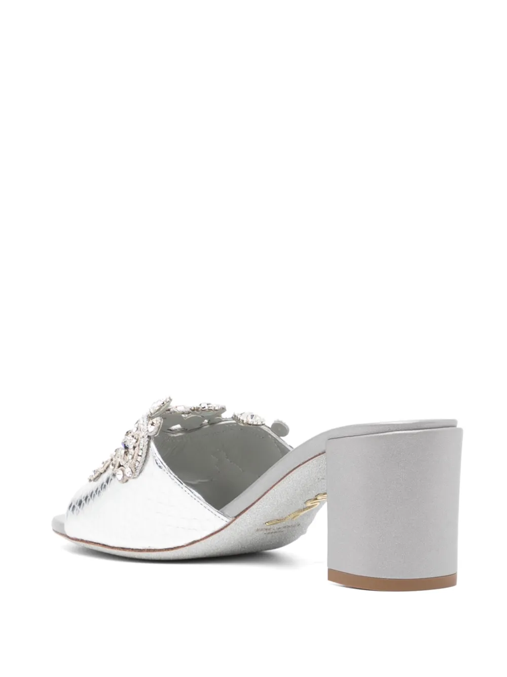 René Caovilla Crystal Embellishment Sandals In Silver