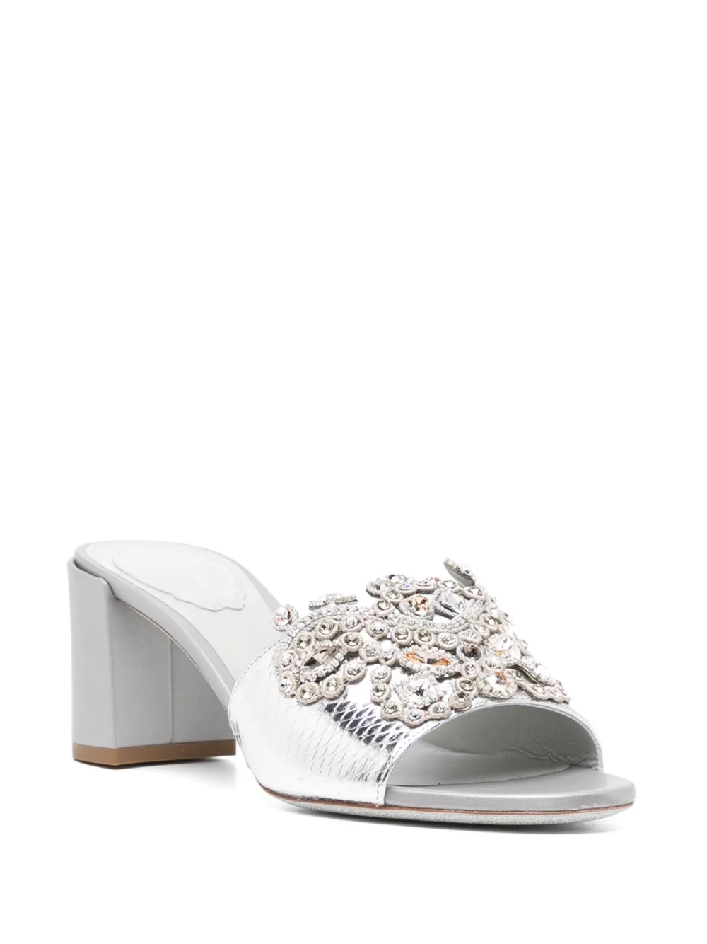 René Caovilla crystal embellishment sandals Silver