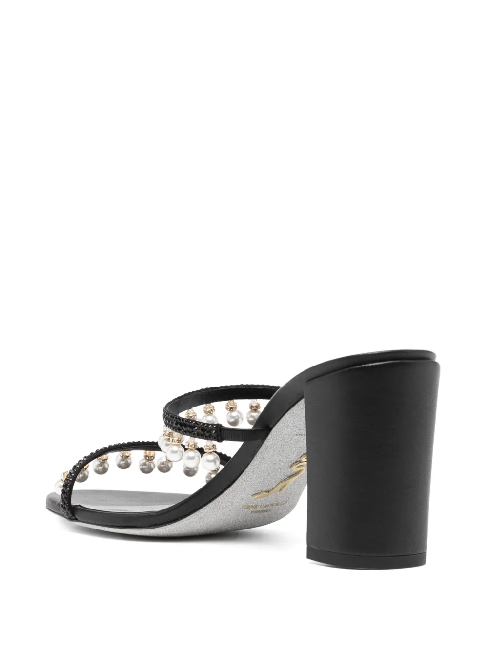 René Caovilla slip-on style sandals Black