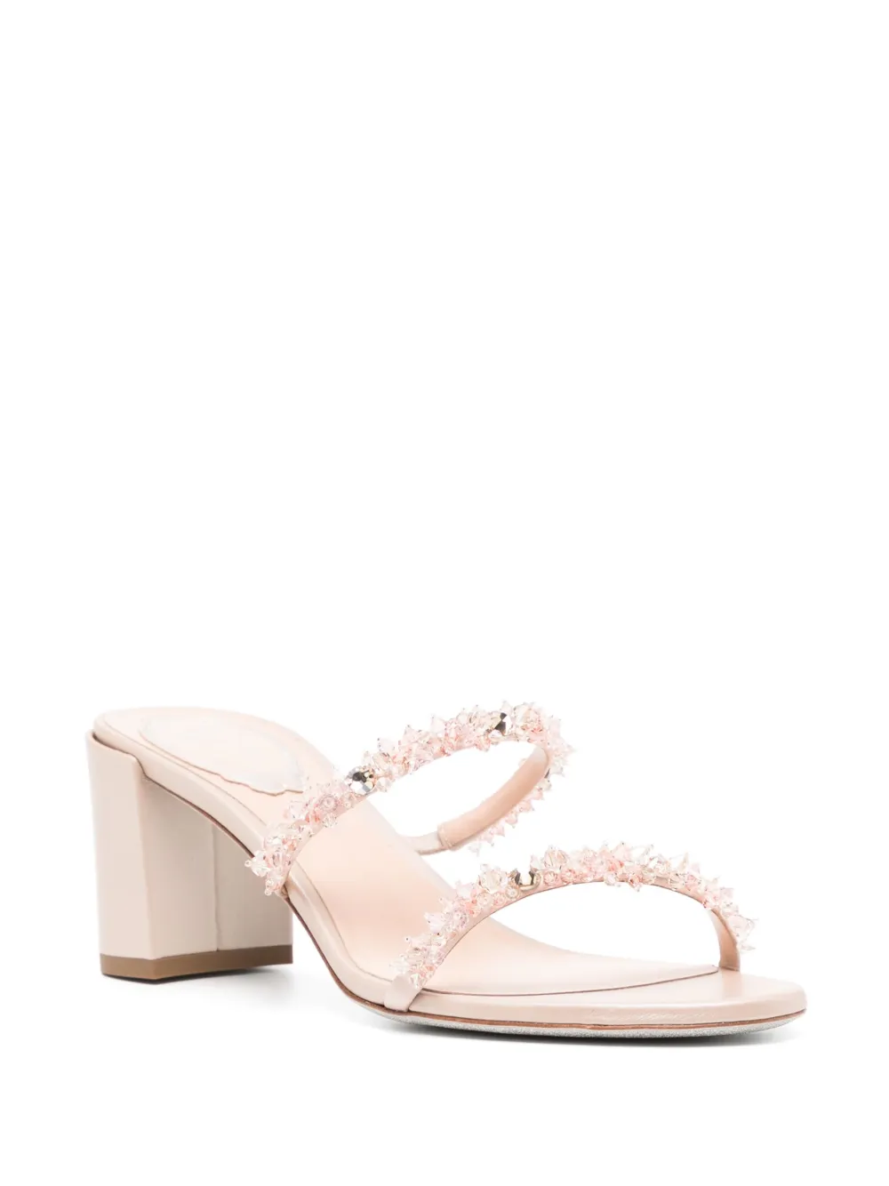 René Caovilla bead embellishment sandals Neutrals