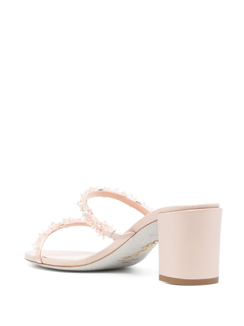 René Caovilla bead embellishment sandals Neutrals